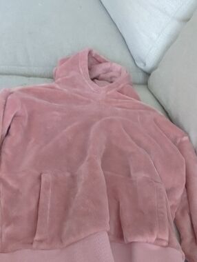 Athleta Girl Size Large Dusty Rose Plush Hooded Sweatshirt